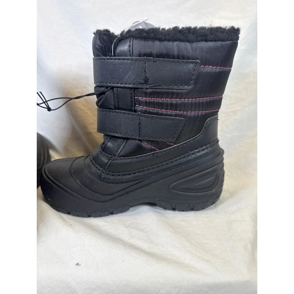 Wonder Nation Kids Black Pink Winter Snow Boots -5F Rated Size 12 NEW